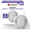 imageKidde Smoke ampamp Carbon Monoxide Detector 10Year Battery Powered LED Warning Light Indicators 30CUD101 pack
