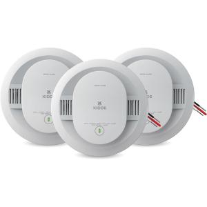 imageKidde 20SAR Hardwired Smoke Detector AA Battery Backup Interconnectable LED Warning Light Indicators3 Pack