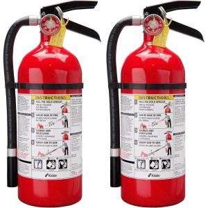 imageKidde Fire Extinguisher for Commercial Use 3A40BC 9 Lbs Refillable ampamp Reusable Hose ampamp Wall Mount Included2 Pack