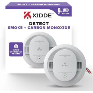 imageKidde Hardwired Smoke ampamp Carbon Monoxide Detector 10Year Battery Backup Interconnectable LED Warning Light Indicators 30CUA101 Pack