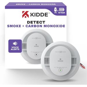imageKidde Hardwired Smoke ampamp Carbon Monoxide Detector 10Year Battery Backup Voice Alerts Interconnectable LED Warning Light Indicators1 Pack