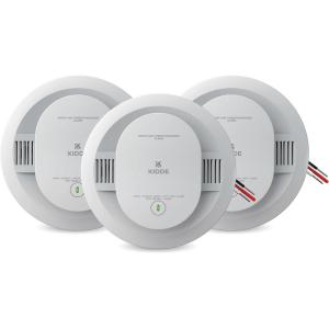 imageKidde Hardwired Smoke ampamp Carbon Monoxide Detector AA Battery Backup Voice Alerts Interconnectable LED Warning Light Indicators White3 Pack