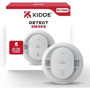 imageKidde Smoke Detector 10Year Battery Powered LED Warning Light Indicators1 Pack