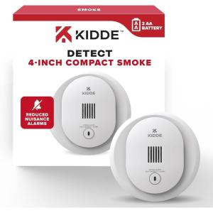 imageKidde Smoke Detector 4Inch Compact AA Battery Powered 10SDR