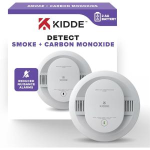 imageKidde Smoke ampamp Carbon Monoxide Detector AA Battery Powered Voice Alerts LED Warning Light Indicators 30CUDRV1 Pack