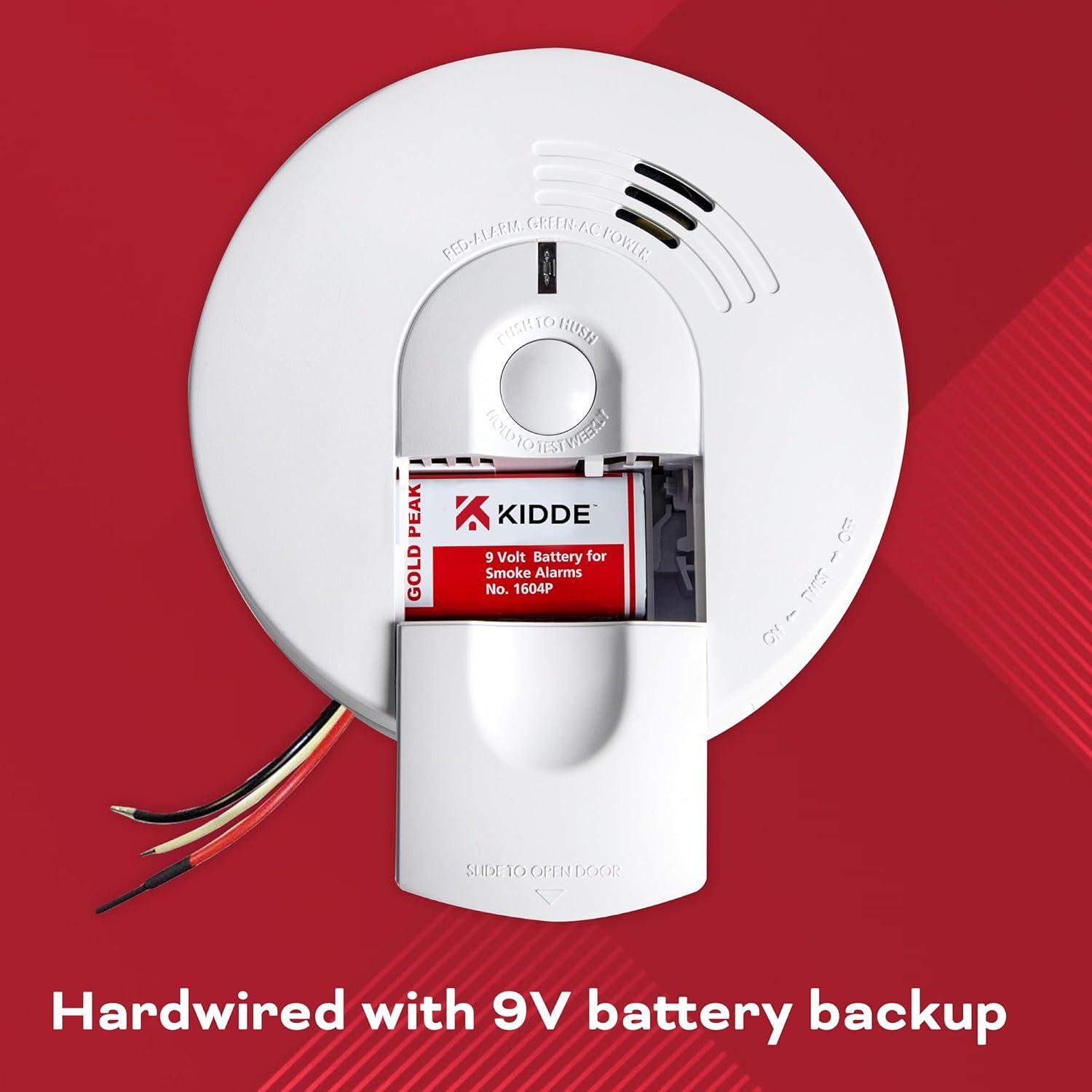 imageKidde 21026063 AC Hardwired Smoke Detector Alarm with 9V Back up and Front Load Battery Door White