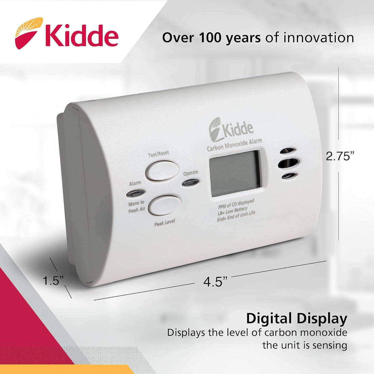 imageKidde Carbon Monoxide Detector AA Battery Powered CO Alarm with LEDs TestReset Button Low Battery Indicator PortableDetector