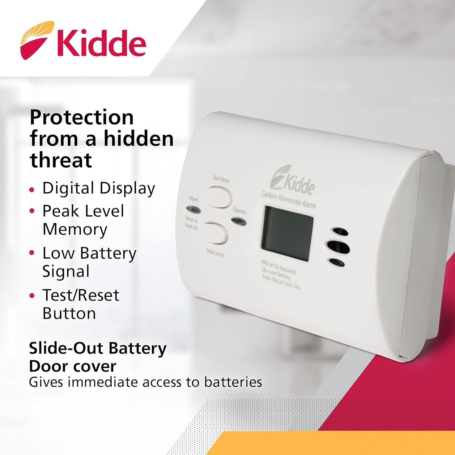 imageKidde Carbon Monoxide Detector AA Battery Powered CO Alarm with LEDs TestReset Button Low Battery Indicator PortableDetector