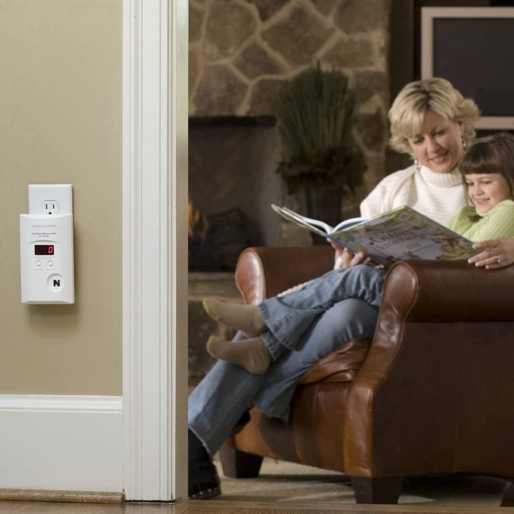 imageKidde Carbon Monoxide Detector Plug In Wall with 9Volt Battery Backup Digital LED Display  2 Pack4 Pack
