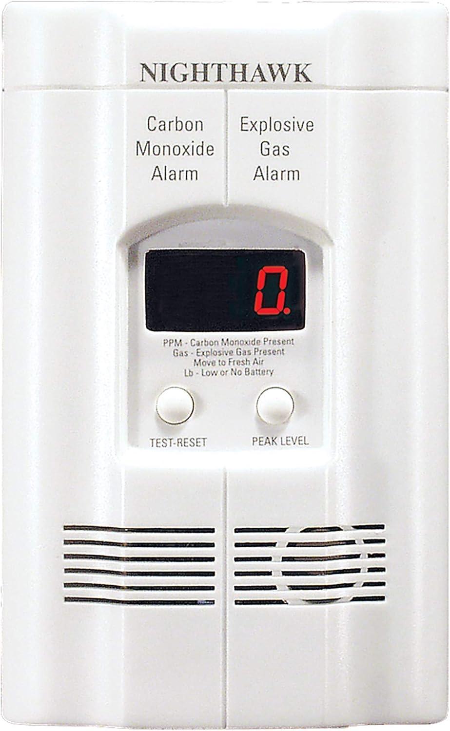 imageKidde Carbon Monoxide Detector with 10Year Battery Digital Display 3 LEDs Replacement Indicator Peak Level Memory 2 Pack1 pack