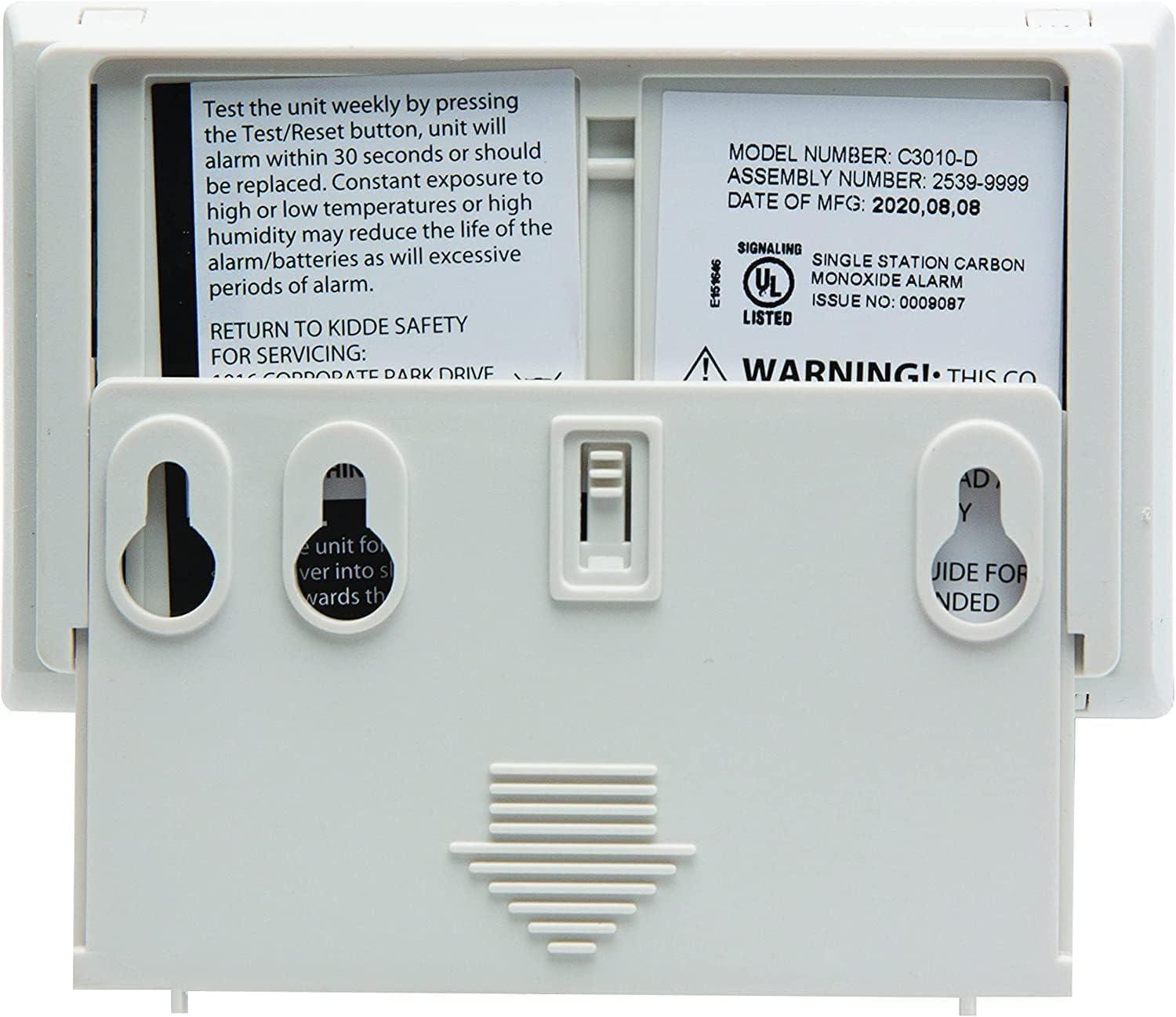 imageKidde Carbon Monoxide Detector with 10Year Battery Digital Display 3 LEDs Replacement Indicator Peak Level Memory 2 Pack2 packs