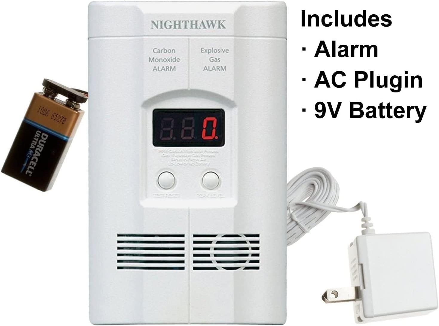 imageKidde Carbon Monoxide Detector with 10Year Battery Digital Display 3 LEDs Replacement Indicator Peak Level Memory 2 Pack2 packs