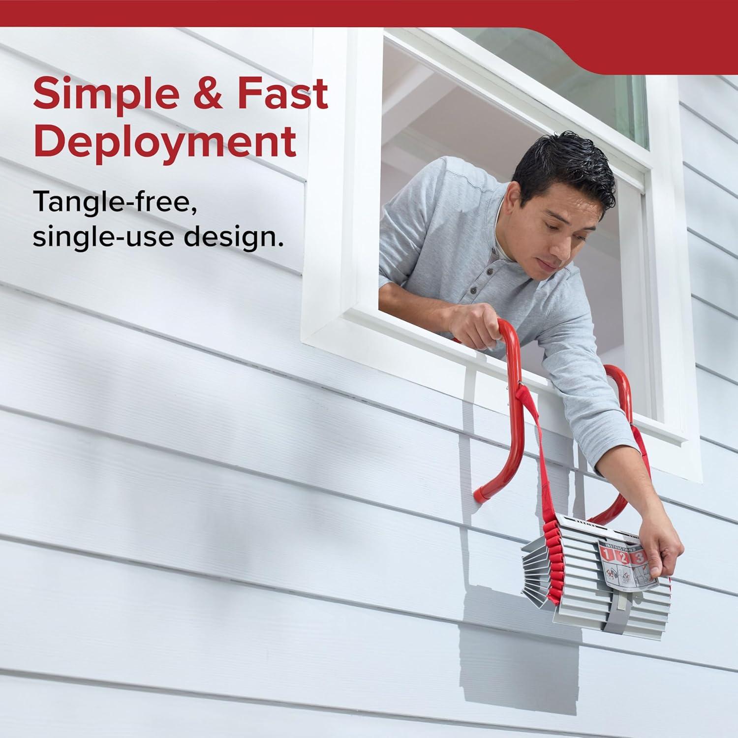 imageKidde Fire Escape Ladder 3Story Rope Ladder Extends to 25Feet AntiSlip Rungs13Foot