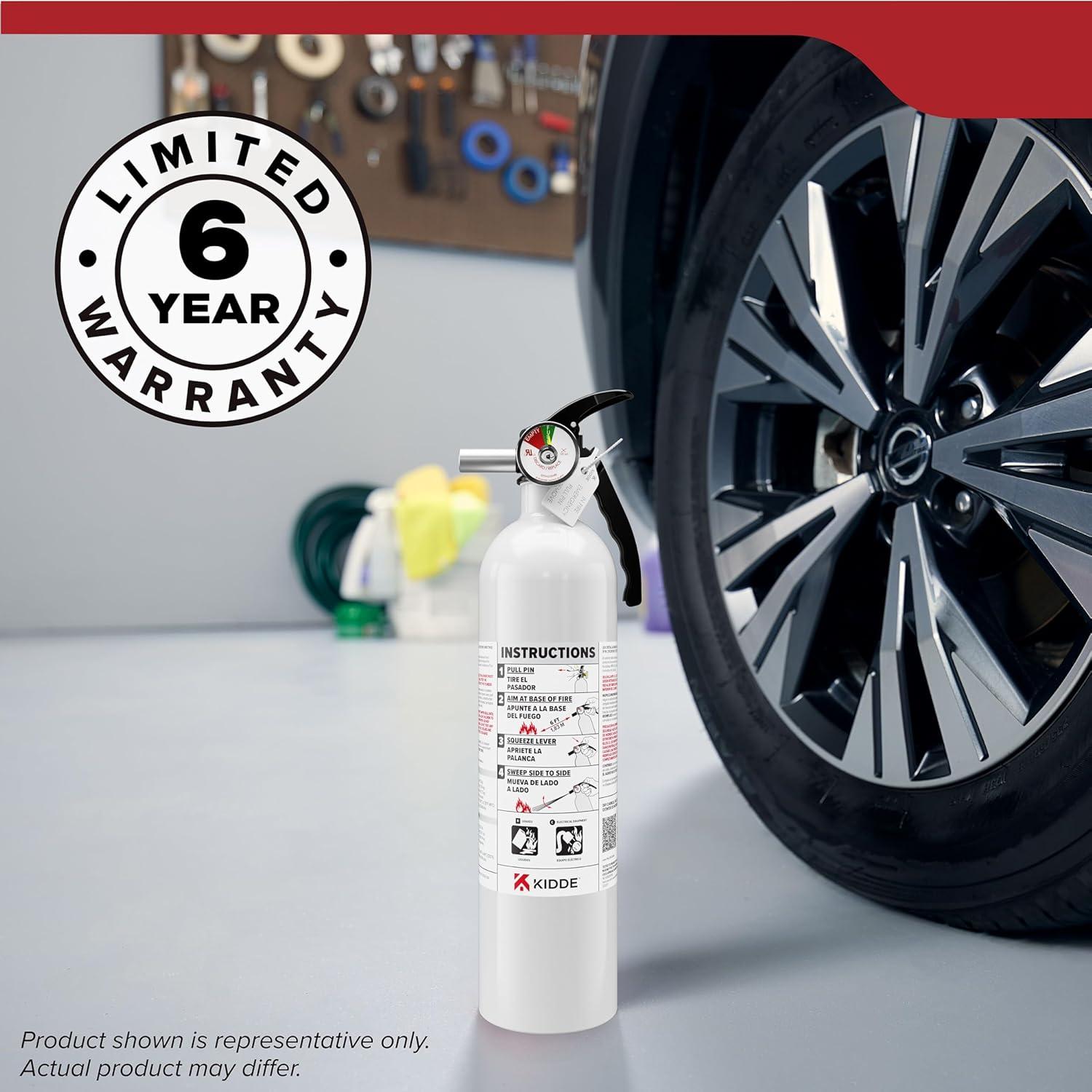 imageKidde Fire Extinguisher for Vehicles Cars Trucks SingleUse 5BCM10G