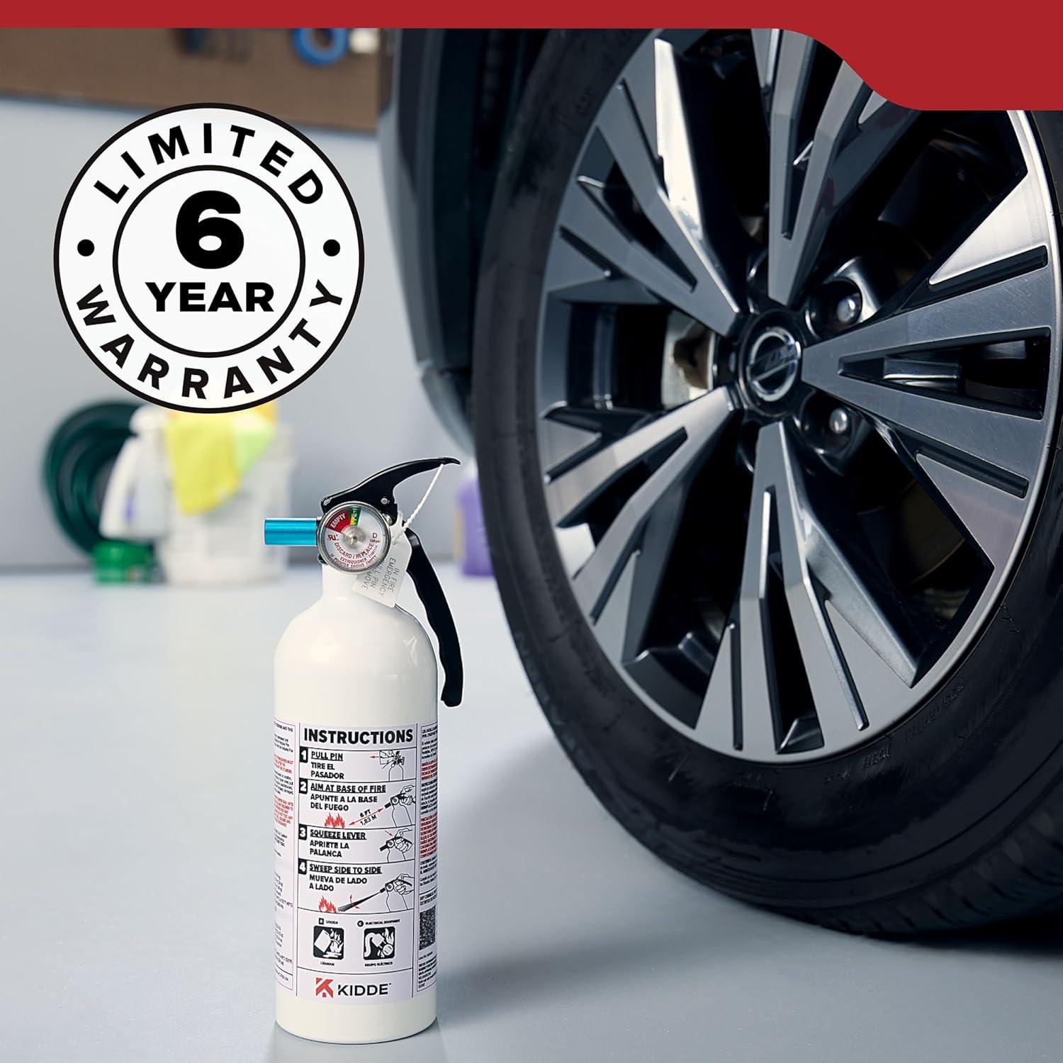 imageKidde Fire Extinguisher for Vehicles Cars Trucks SingleUse 5BCM5G