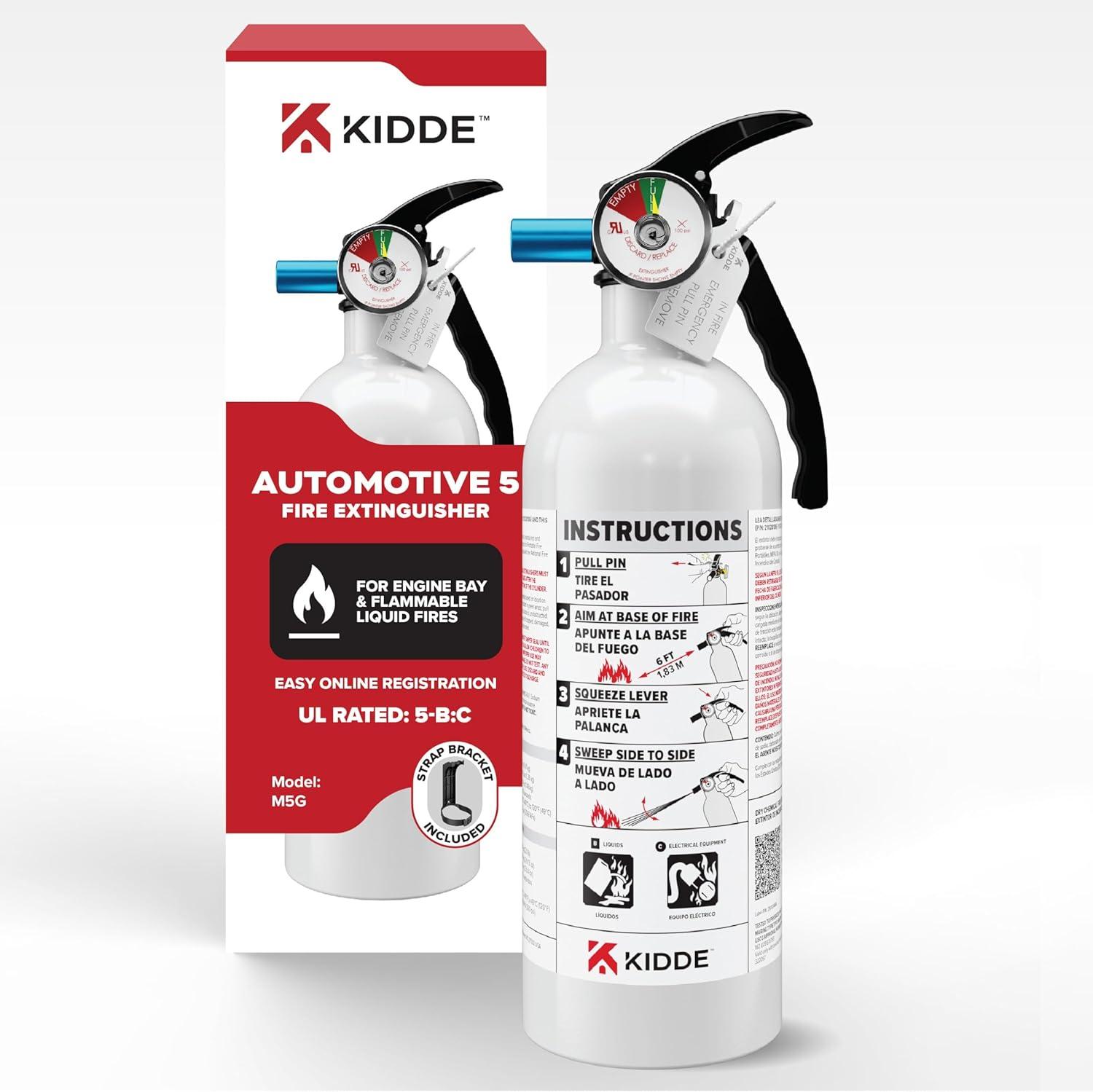 imageKidde Fire Extinguisher for Vehicles Cars Trucks SingleUse 5BCM5G