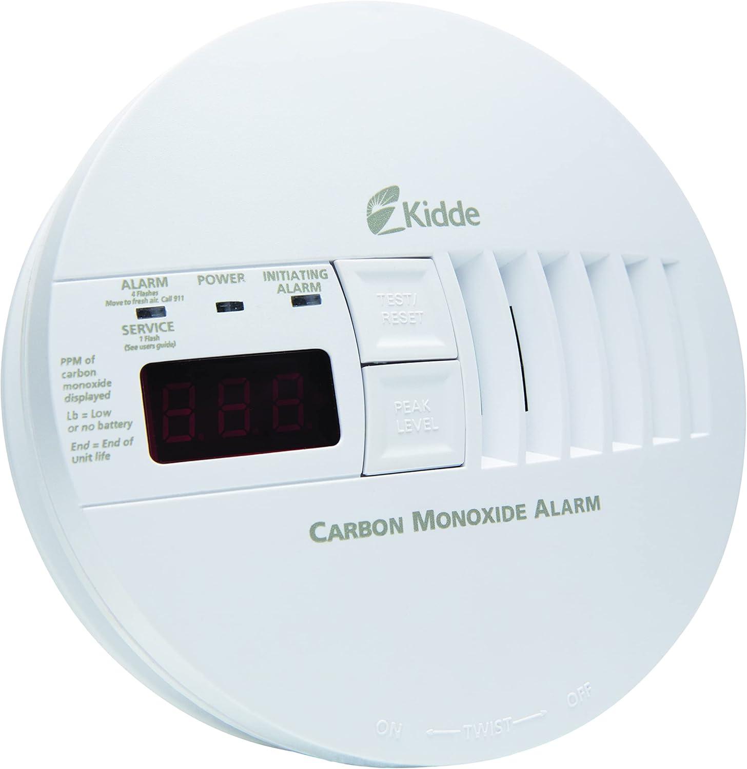 imageKidde Hardwired Carbon Monoxide Detector with 9Volt Battery Backup Digital LED Display 575 diameter x 18 depth575 diameter x 18 depth Pack of 6