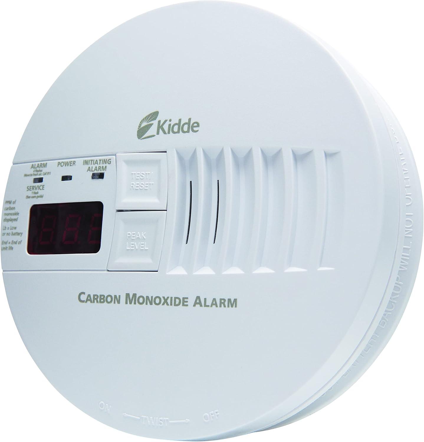 imageKidde Hardwired Carbon Monoxide Detector with 9Volt Battery Backup Digital LED Display 575 diameter x 18 depth575 diameter x 18 depth Pack of 6
