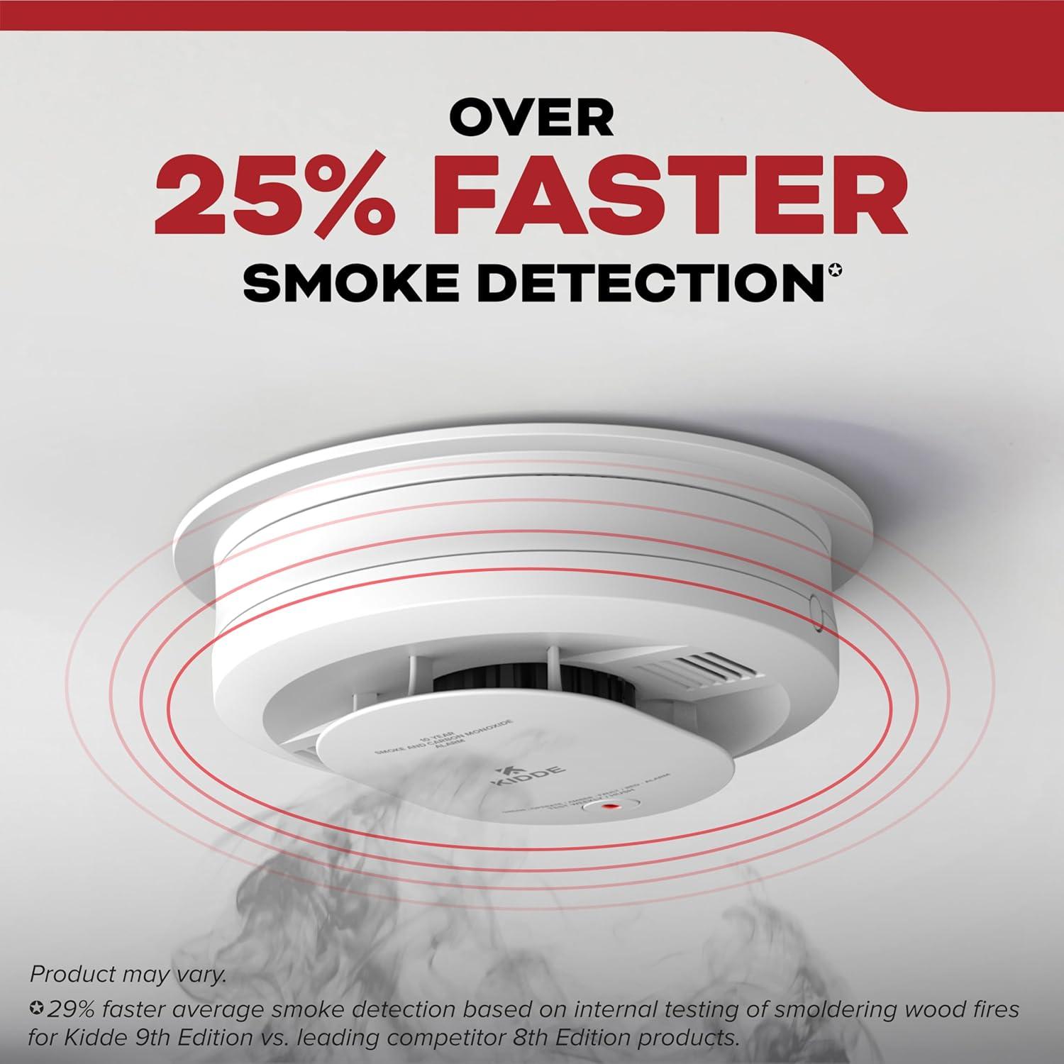 imageKidde Hardwired Smoke Detector 10Year Battery Backup Interconnectable LED Warning Light Indicators 2 Pack2 Pack