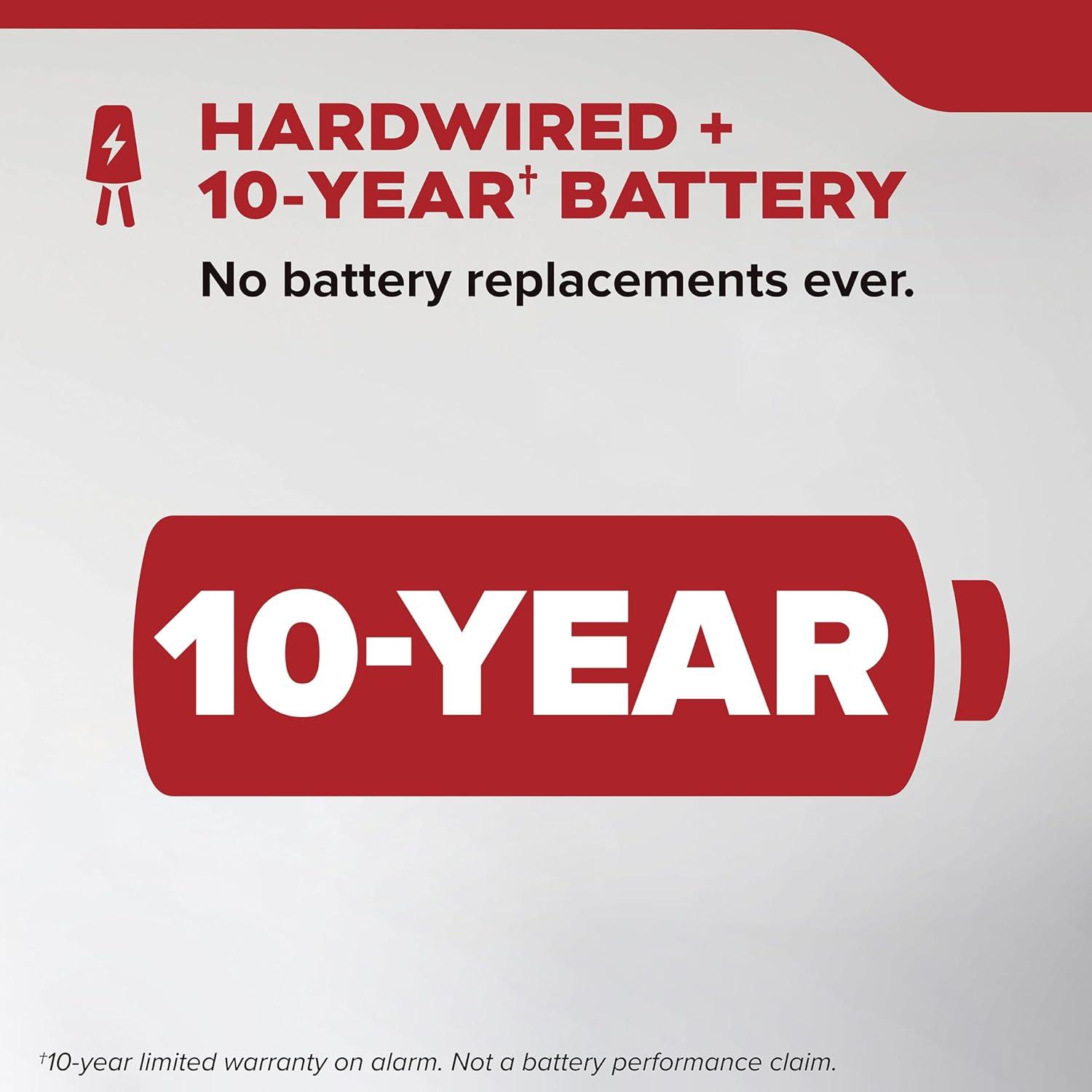 imageKidde Hardwired Smoke Detector 10Year Battery Backup Interconnectable LED Warning Light Indicators 2 Pack4 Pack