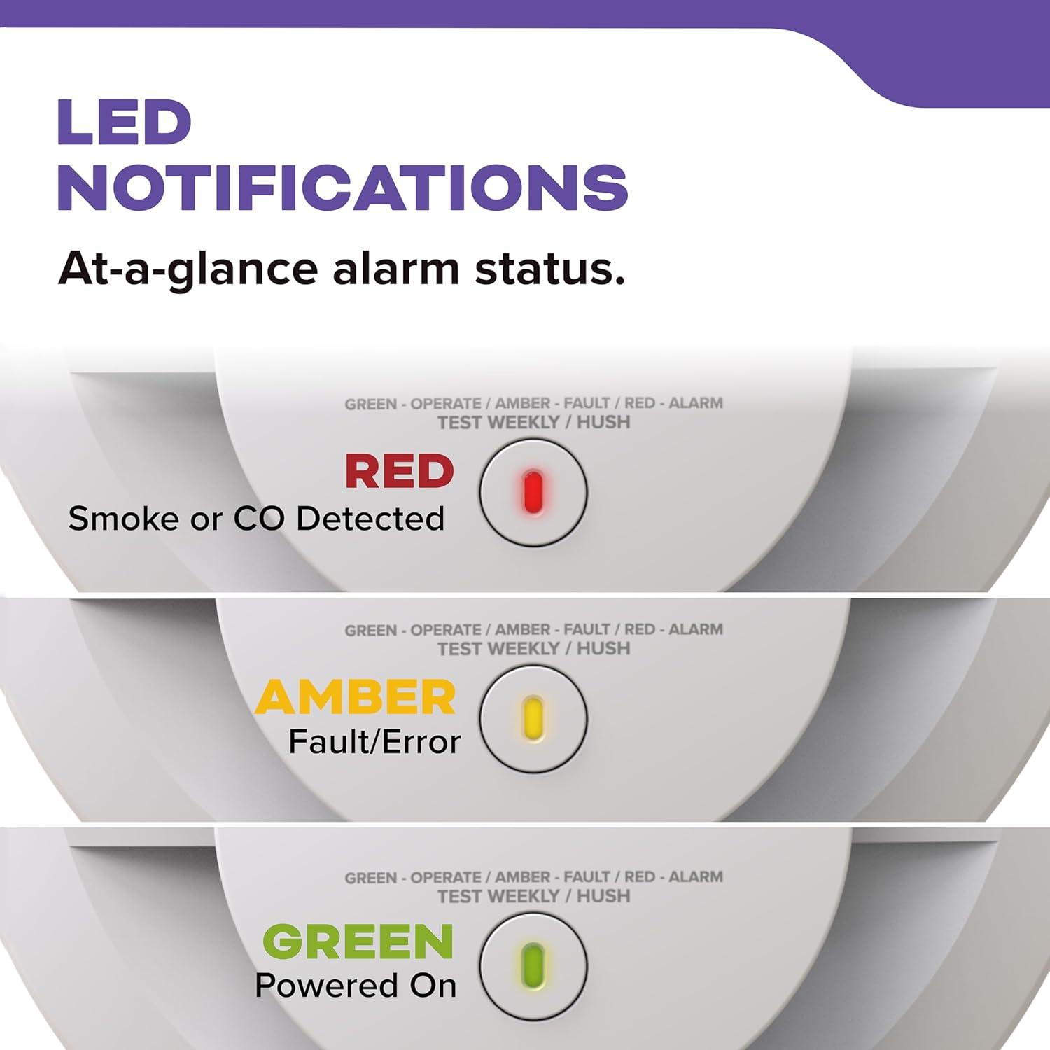 imageKidde Hardwired Smoke ampamp Carbon Monoxide Detector 10Year Battery Backup Voice Alerts Interconnectable LED Warning Light Indicators 2 Pack2 Pack
