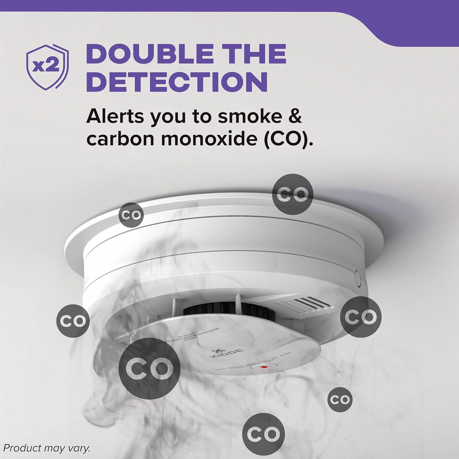 imageKidde Hardwired Smoke ampamp Carbon Monoxide Detector 10Year Battery Backup Voice Alerts Interconnectable LED Warning Light Indicators 2 Pack2 Pack