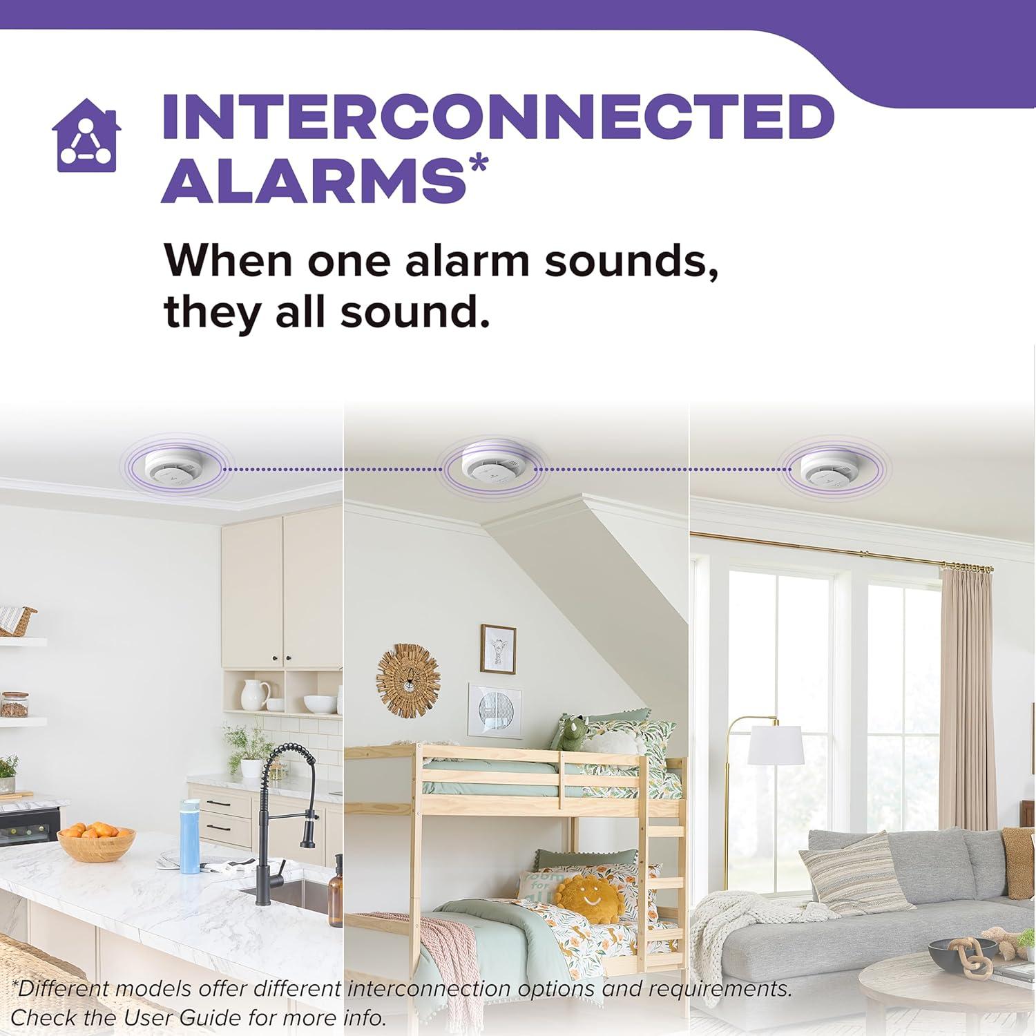 imageKidde Hardwired Smoke ampamp Carbon Monoxide Detector 10Year Battery Backup Voice Alerts Interconnectable LED Warning Light Indicators 2 Pack4 Pack