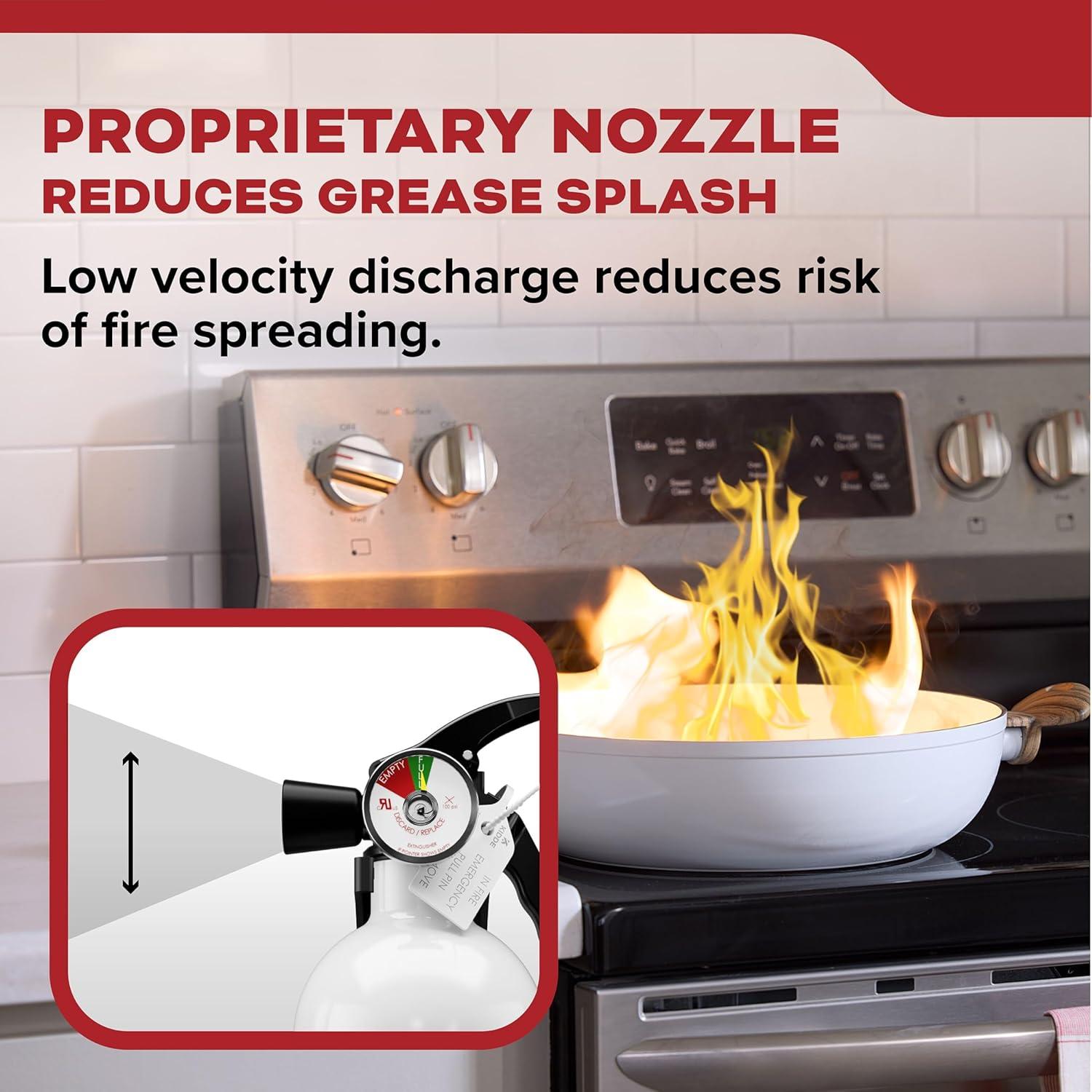 imageKidde Kitchen Fire Extinguishers for Home ampamp Office Use 2 Pack One 1A10BC and One Specialty Kitchen Extinguisher Wall Mount ampamp Strap Brackets Included1 Pack