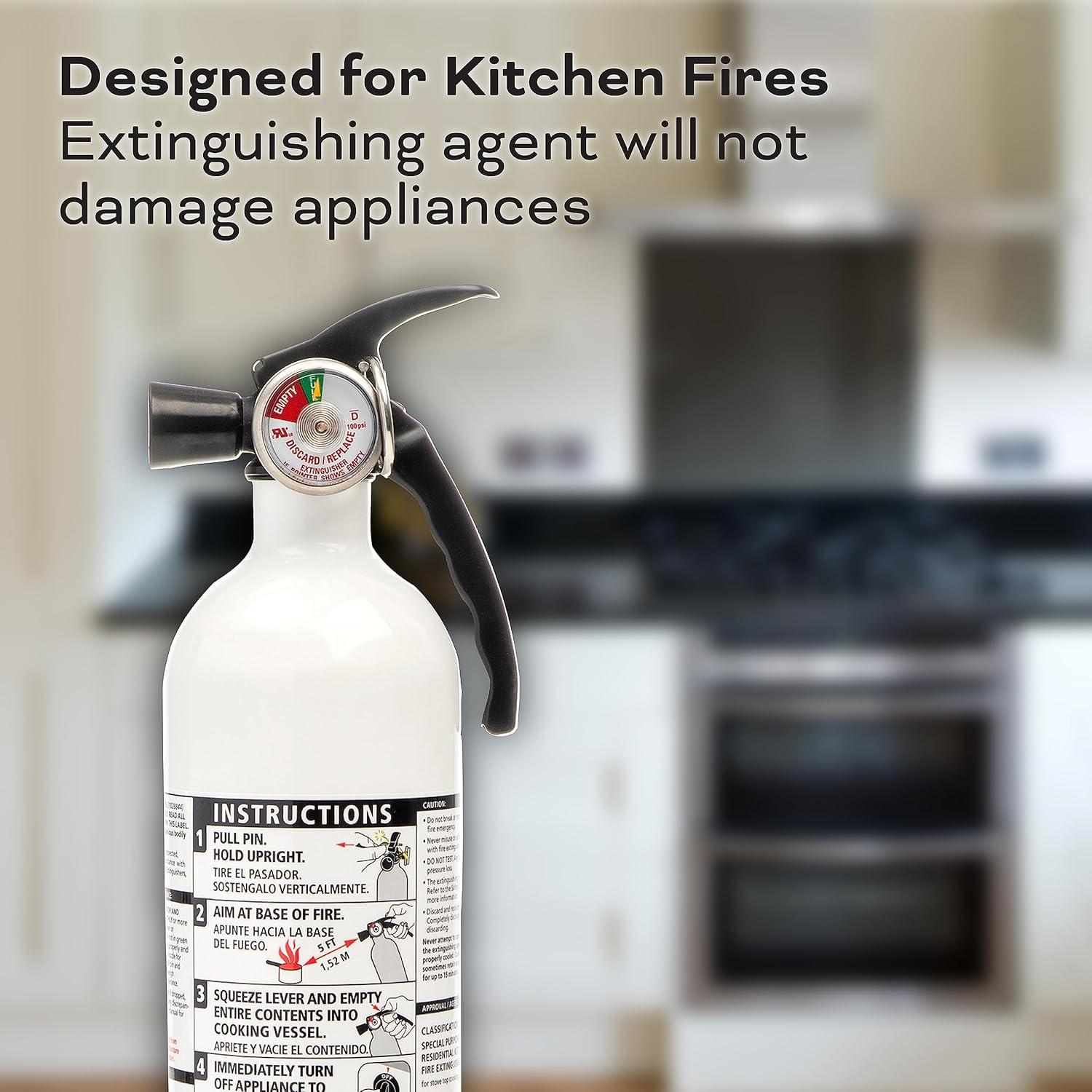 imageKidde Kitchen Fire Extinguishers for Home ampamp Office Use 2 Pack One 1A10BC and One Specialty Kitchen Extinguisher Wall Mount ampamp Strap Brackets IncludedVariety Pack