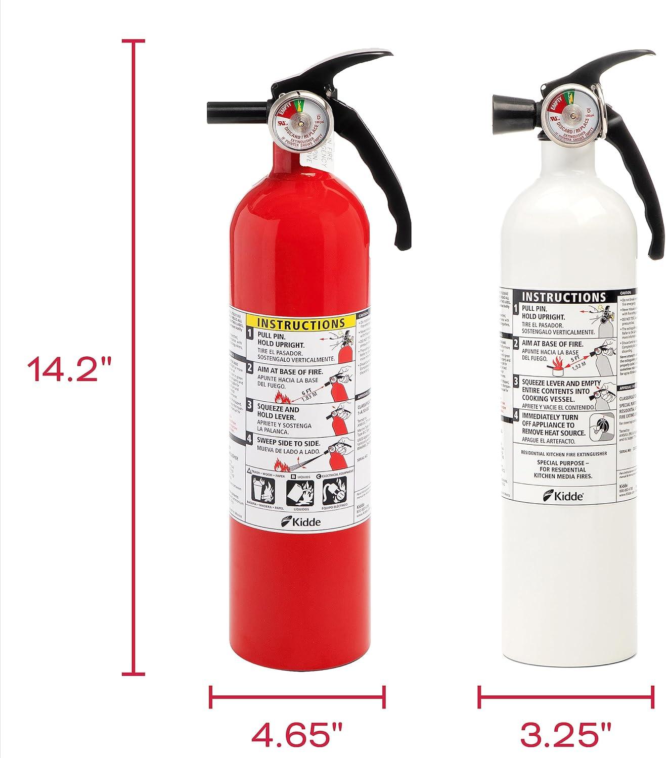 imageKidde Kitchen Fire Extinguishers for Home ampamp Office Use 2 Pack One 1A10BC and One Specialty Kitchen Extinguisher Wall Mount ampamp Strap Brackets IncludedVariety Pack