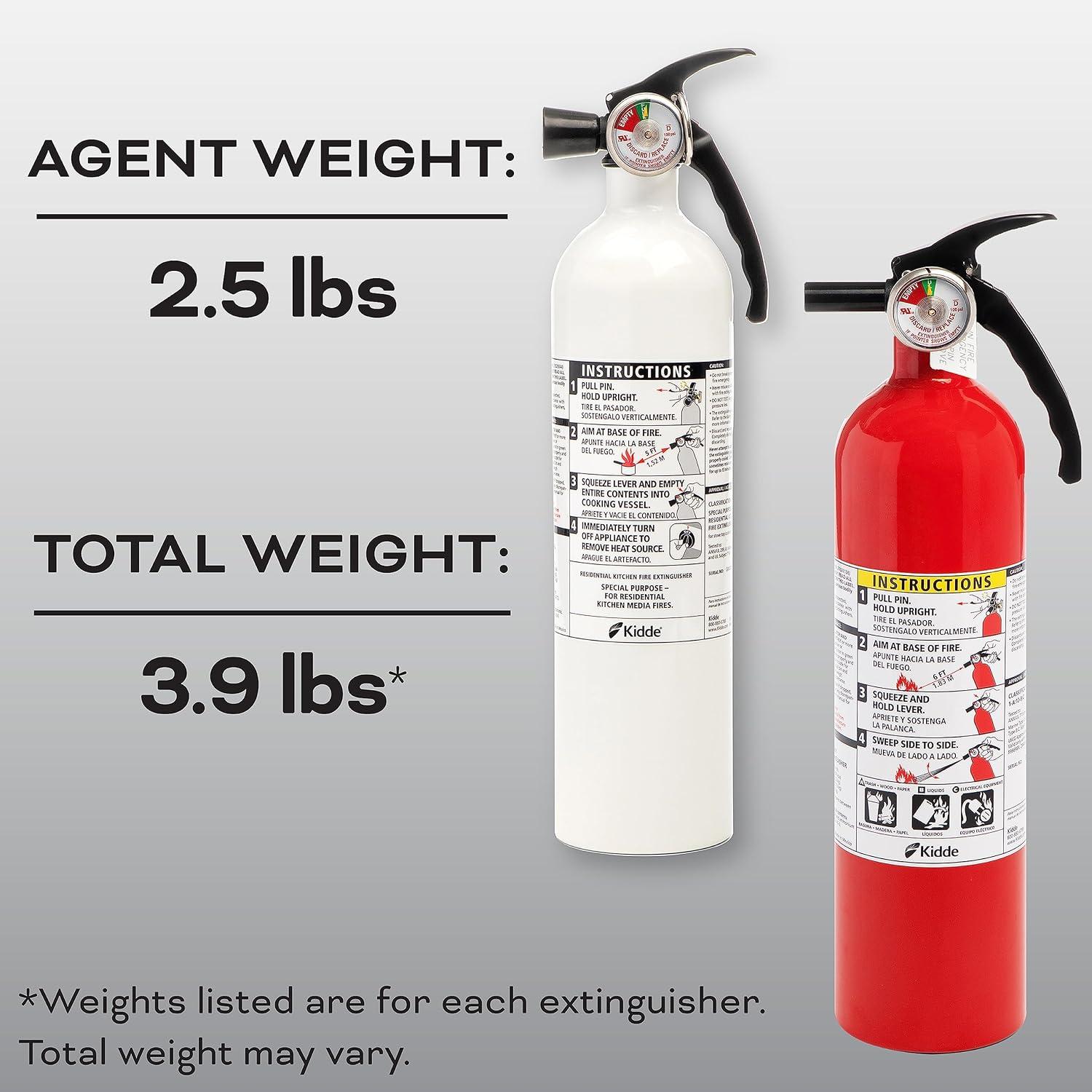 imageKidde Kitchen Fire Extinguishers for Home ampamp Office Use 2 Pack One 1A10BC and One Specialty Kitchen Extinguisher Wall Mount ampamp Strap Brackets IncludedVariety Pack