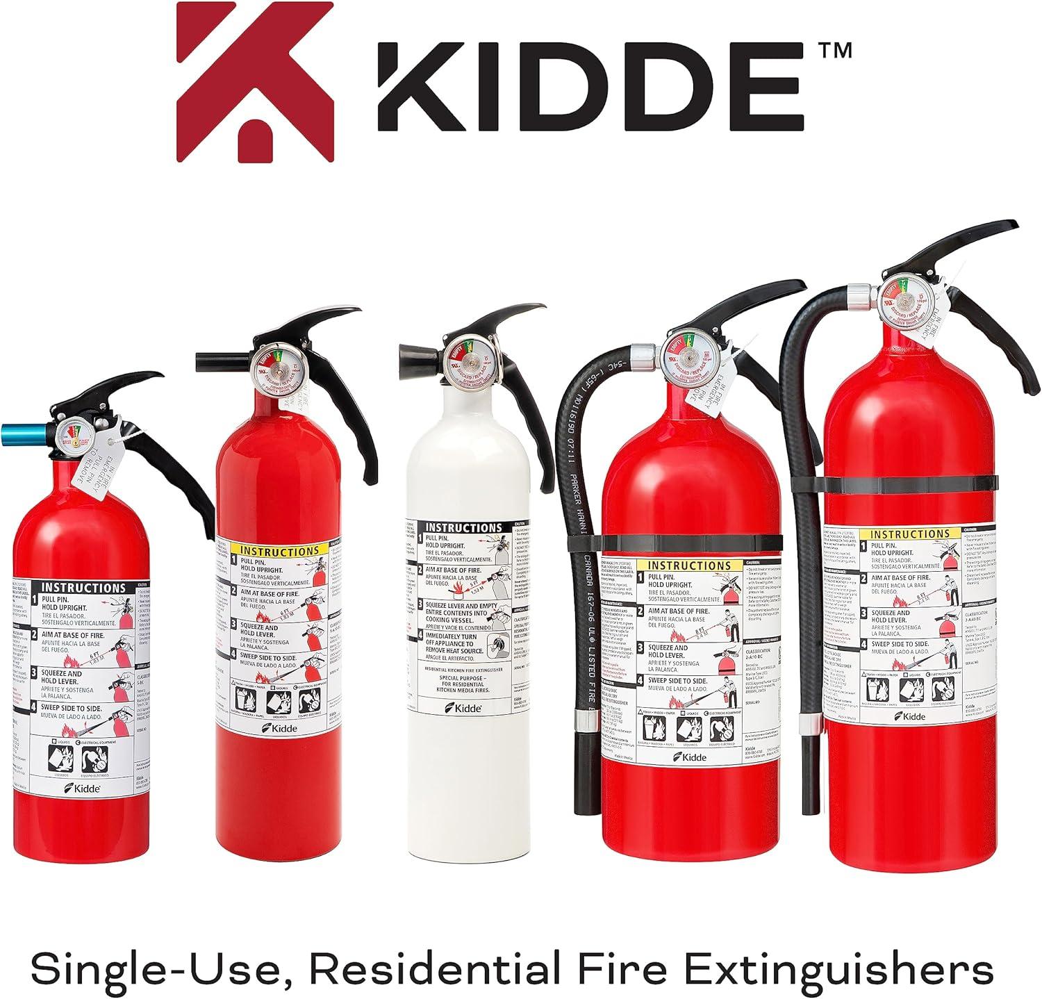 imageKidde Kitchen Fire Extinguishers for Home ampamp Office Use 2 Pack One 1A10BC and One Specialty Kitchen Extinguisher Wall Mount ampamp Strap Brackets IncludedVariety Pack