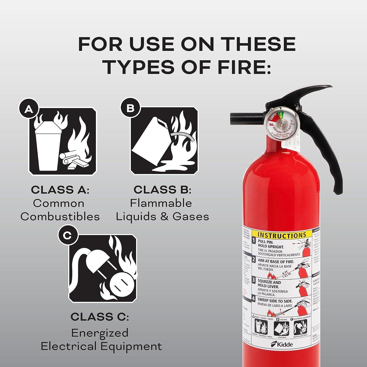 imageKidde Kitchen Fire Extinguishers for Home ampamp Office Use 2 Pack One 1A10BC and One Specialty Kitchen Extinguisher Wall Mount ampamp Strap Brackets IncludedVariety Pack