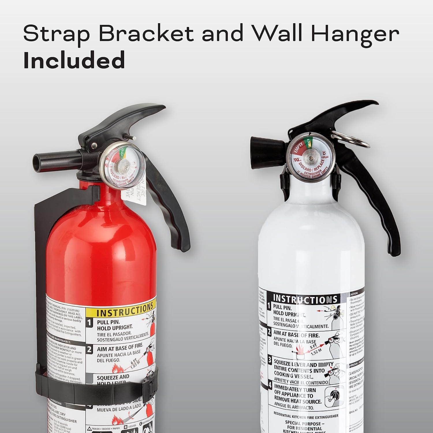 imageKidde Kitchen Fire Extinguishers for Home ampamp Office Use 2 Pack One 1A10BC and One Specialty Kitchen Extinguisher Wall Mount ampamp Strap Brackets IncludedVariety Pack
