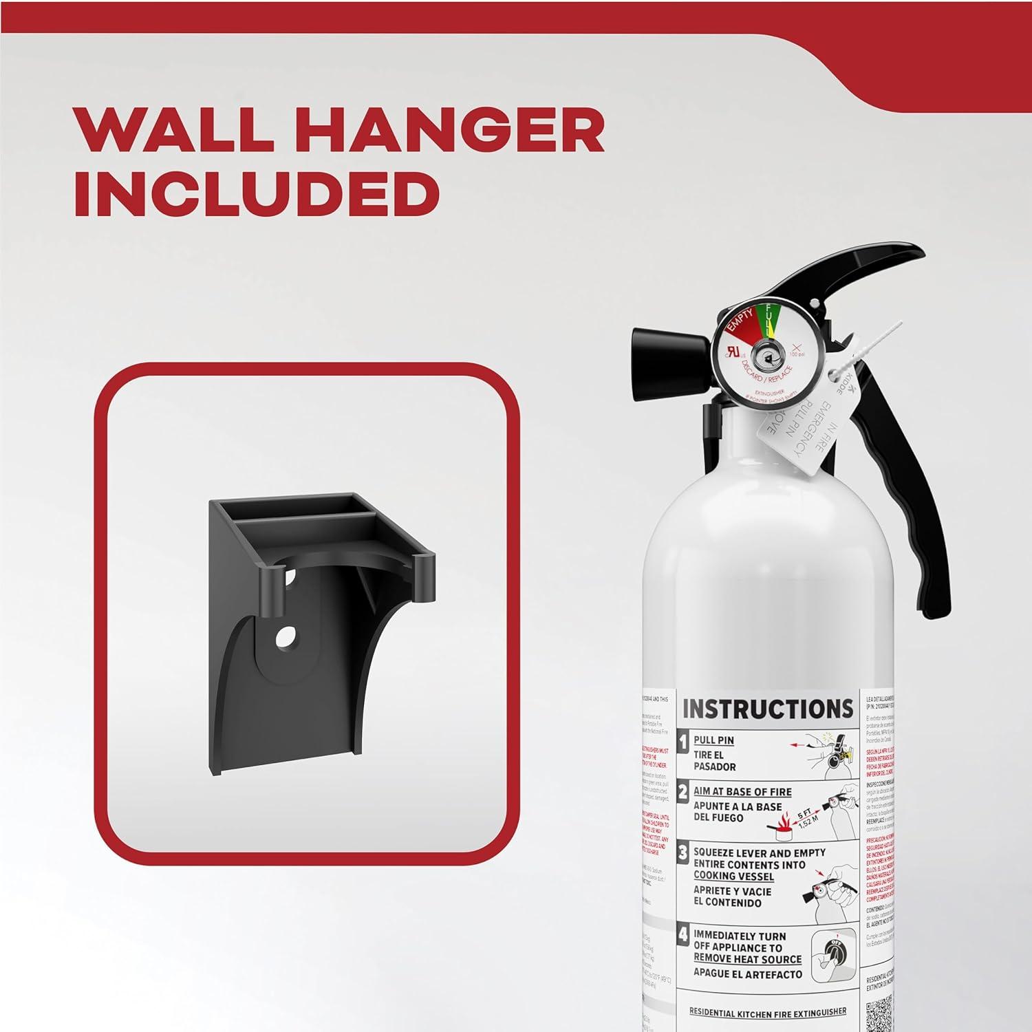 imageKidde Kitchen Fire Extinguishers for Home ampamp Office Use 2 Pack One 1A10BC and One Specialty Kitchen Extinguisher Wall Mount ampamp Strap Brackets Included1 Pack