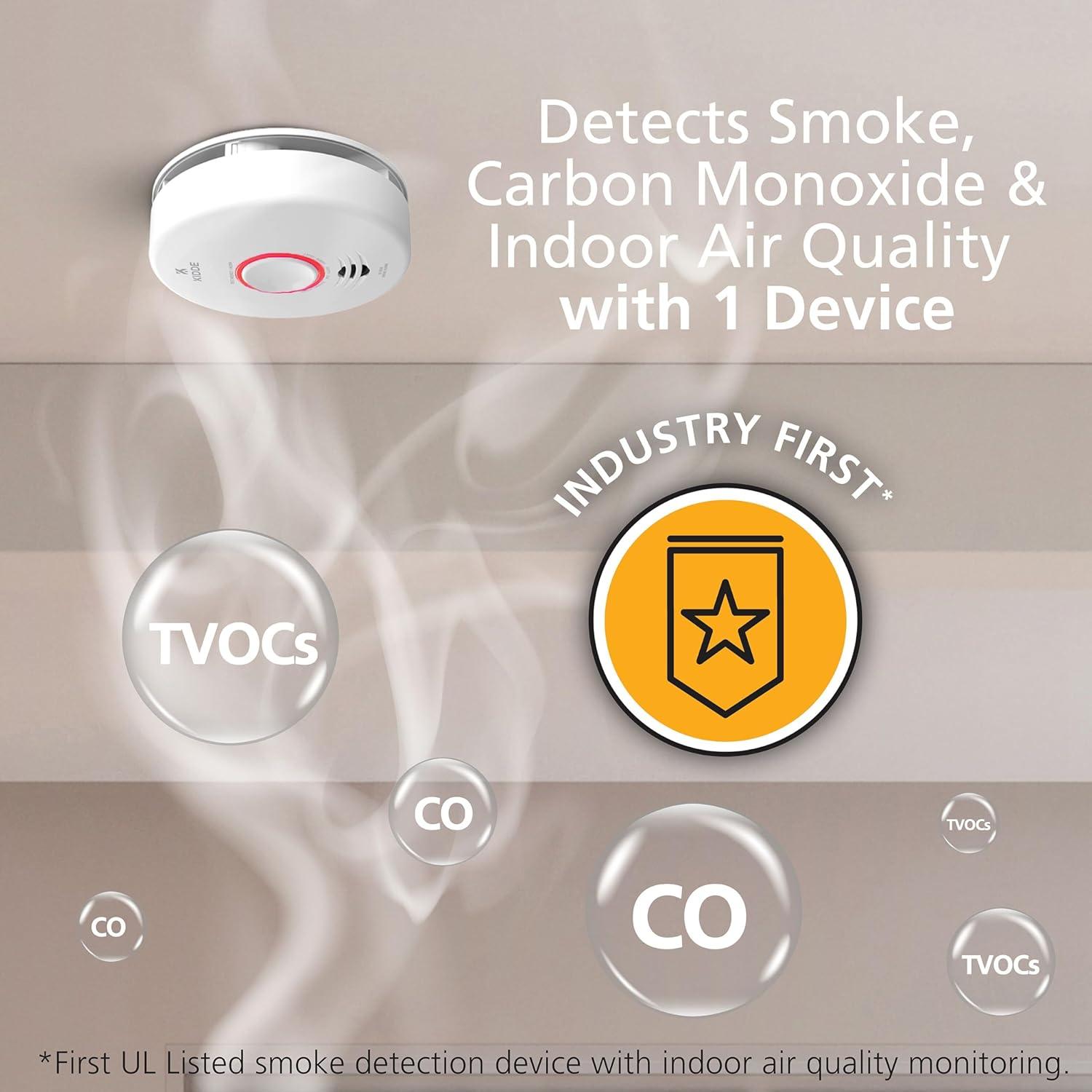 imageKidde Smart Smoke ampamp Carbon Monoxide Detector ampamp Indoor Air Quality Monitor WiFi Alexa Compatible Device Hardwired wBattery Backup Voice ampamp App Alerts