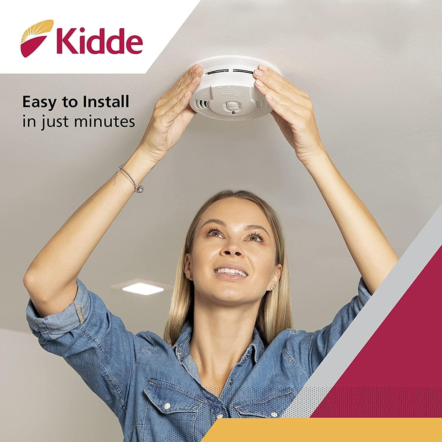 imageKidde Smoke Detector 10Year Battery LED Indicators Replacement Alert TestReset Button 2 Pack