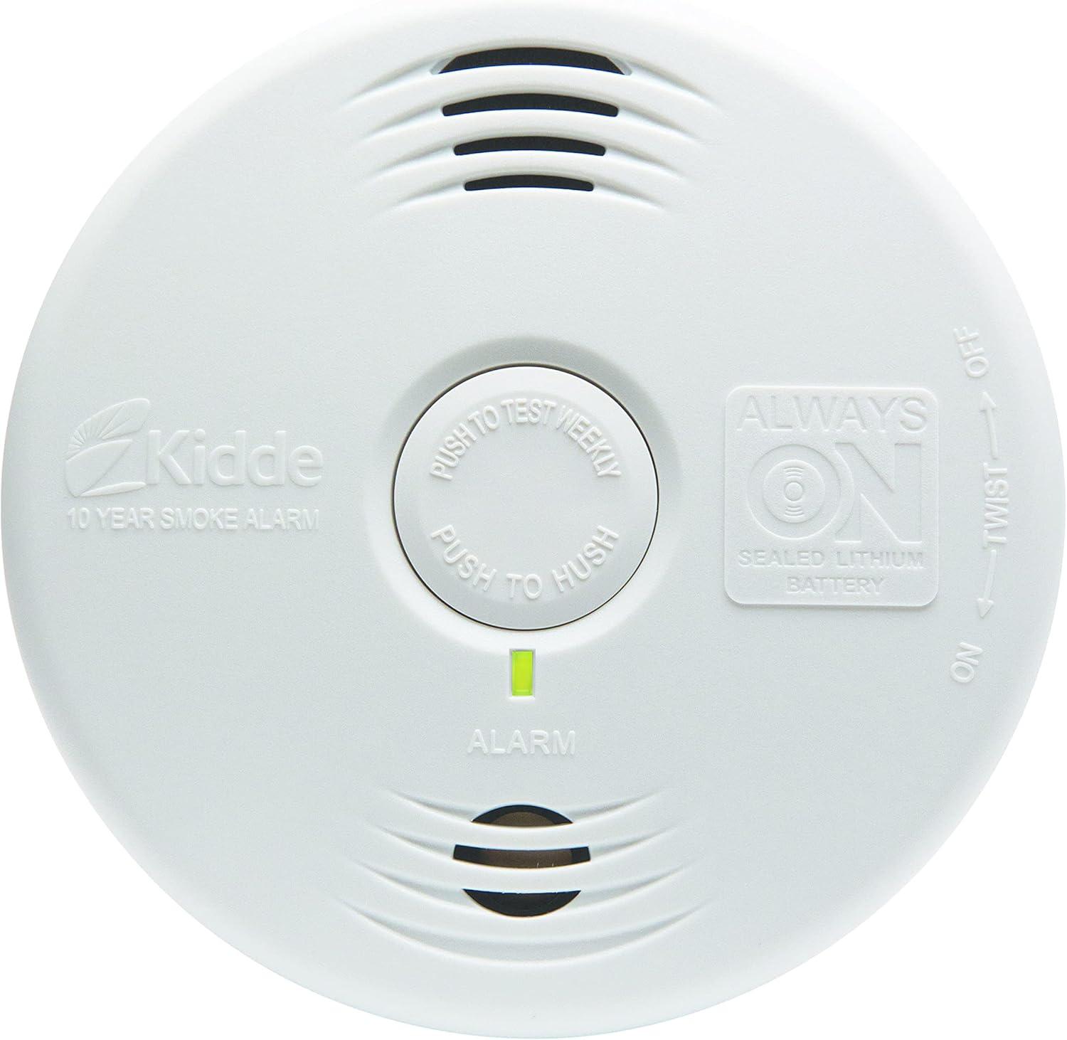 imageKidde Smoke Detector 10Year Battery Photoelectric Sensor Smoke Alarm White