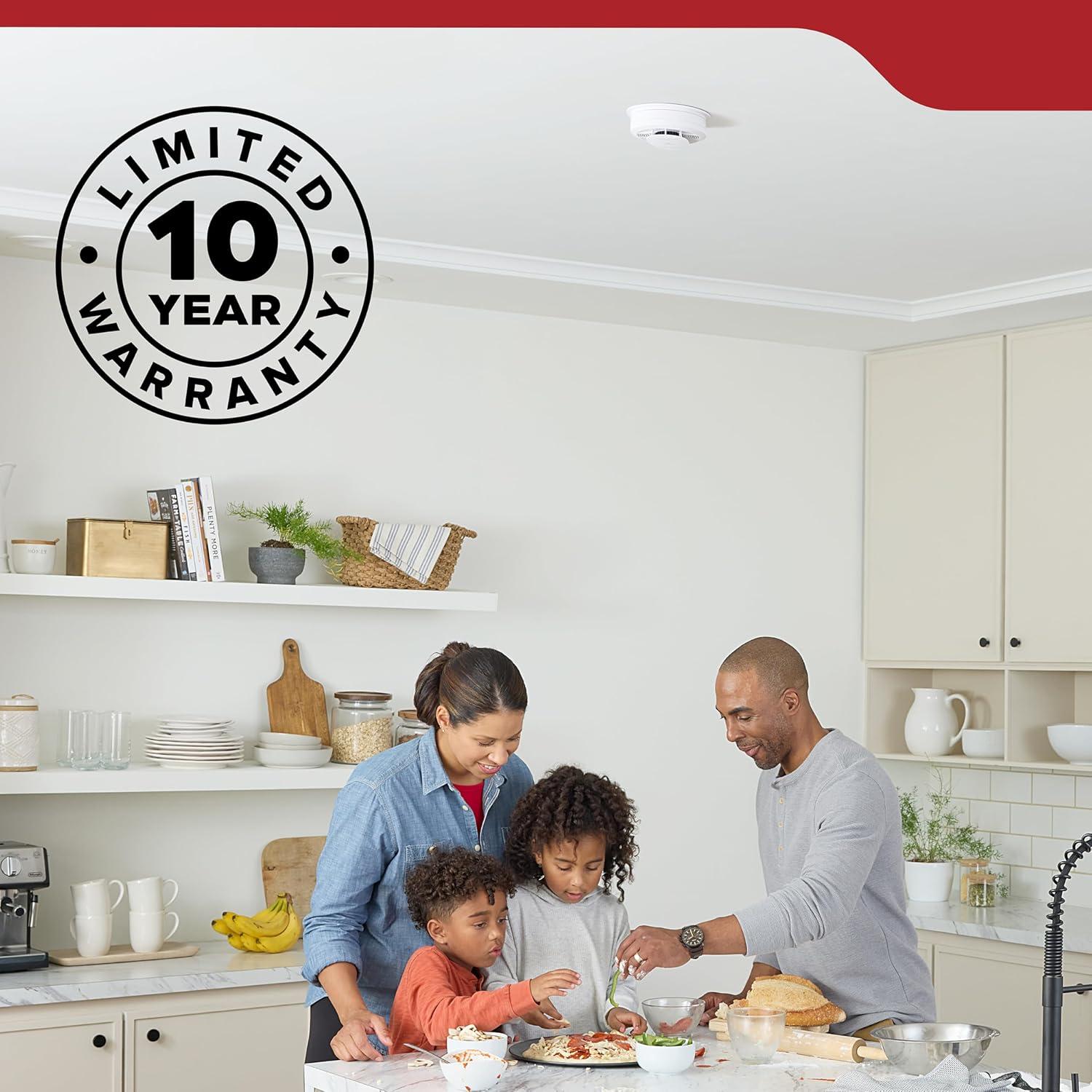 imageKidde Smoke Detector 10Year Battery Powered LED Warning Light Indicators 20SD10 2 Pack