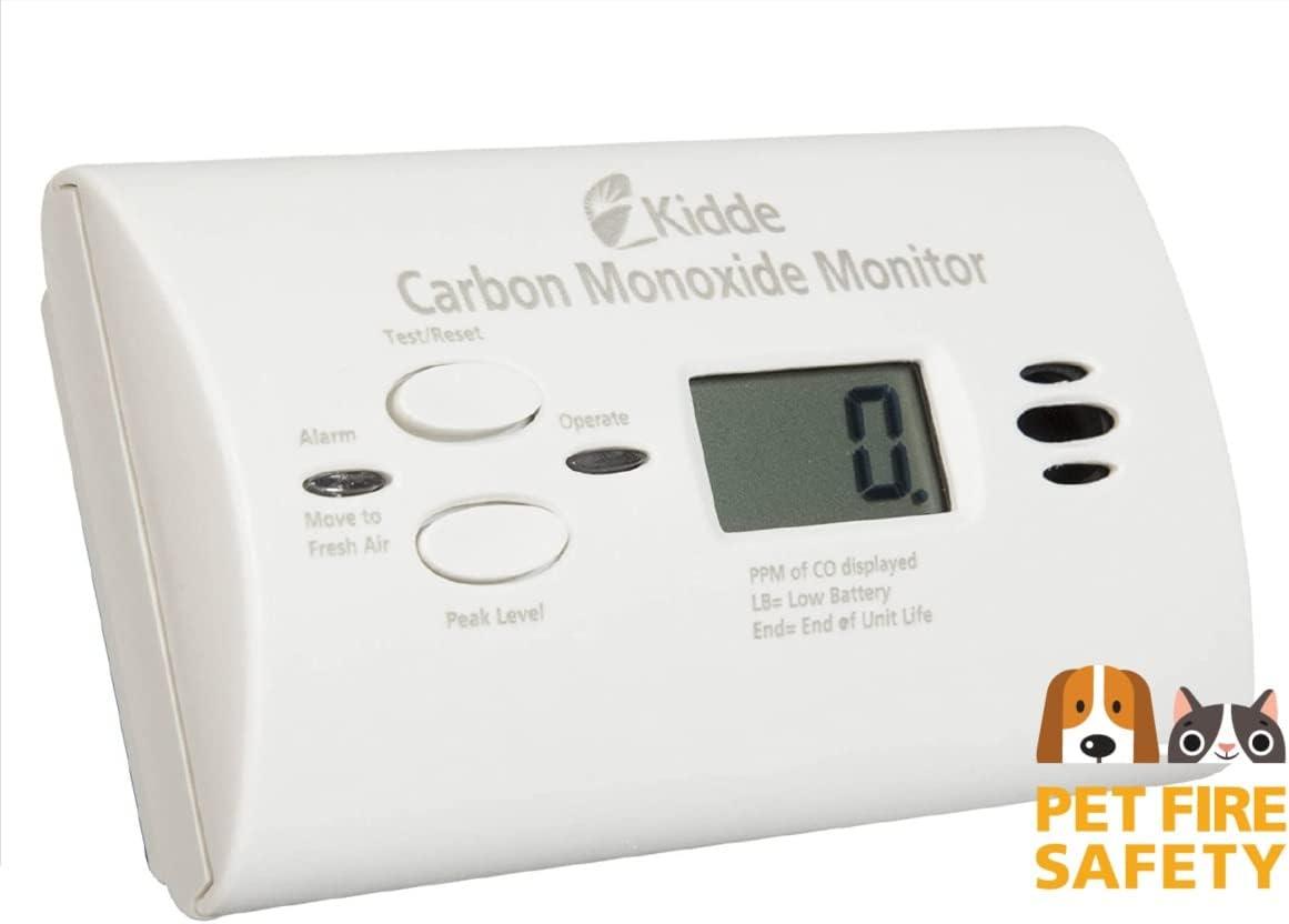 imageKidde UltraSensitive Carbon Monoxide Detector for Pets Health or Medical Conditions Battery Powered with Digital Display UNIT