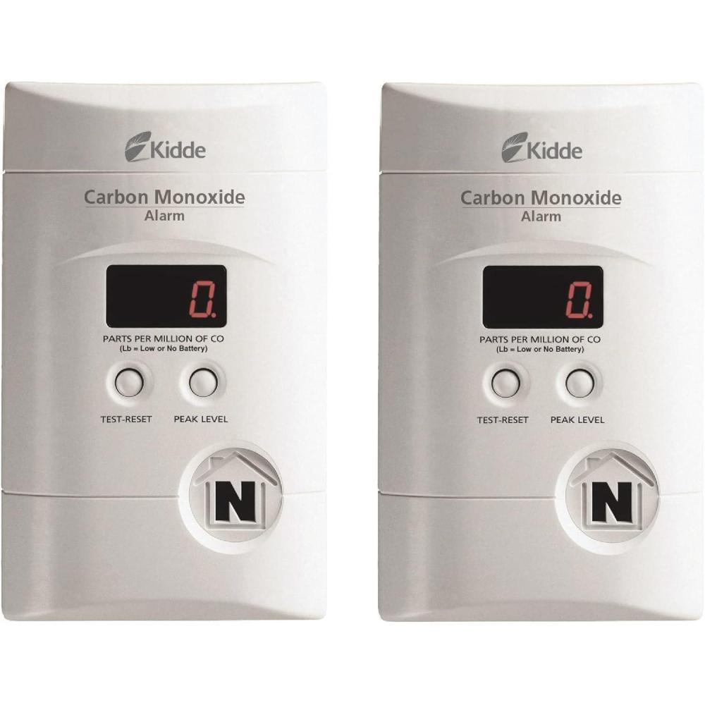 imageKidde Carbon Monoxide Detector Plug In Wall with 9Volt Battery Backup Digital LED Display  2 Pack2 Pack