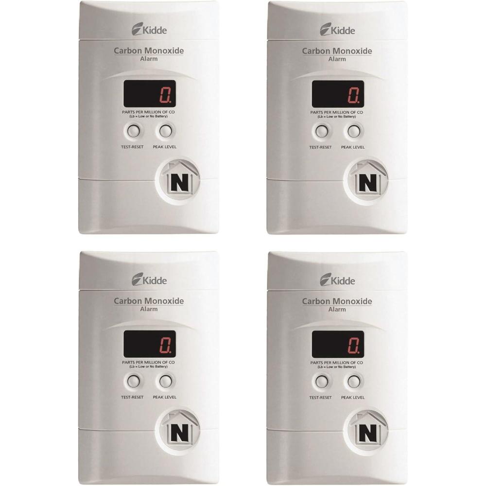 imageKidde Carbon Monoxide Detector Plug In Wall with 9Volt Battery Backup Digital LED Display  2 Pack4 Pack