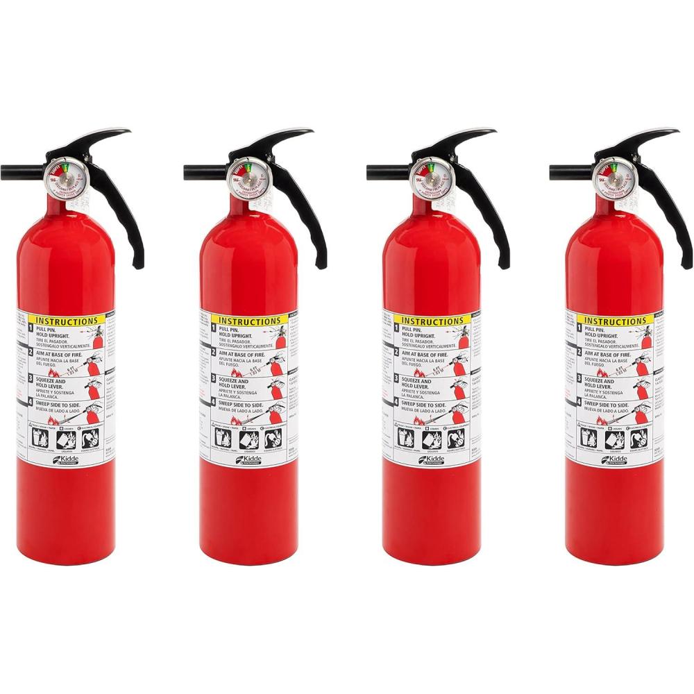 imageKidde FA110G Multi Purpose Fire Extinguisher for Home Office Dorm Residential 1A10BC4 pack