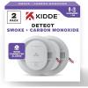 imageKidde Hardwired Smoke ampamp Carbon Monoxide Detector AA Battery Backup Smoke Alarm Interconnectable LED Warning Light Indicators 2 Pack2 Pack