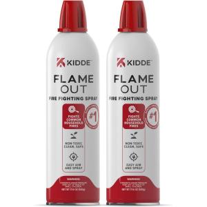 imageKidde Flame Out Fire Spray Extinguishing Aerosol for Home Use Kitchens Dorms Apartments Compact Portable ampamp Easy to Use NonToxic 176 oz 1 Pack2 Pack