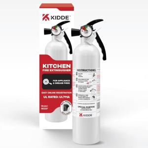 imageKidde Kitchen Fire Extinguishers for Home ampamp Office Use 2 Pack One 1A10BC and One Specialty Kitchen Extinguisher Wall Mount ampamp Strap Brackets Included1 Pack