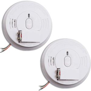 imageKidde Smoke Detector Hardwired Smoke Alarm with Battery Backup FrontLoad Battery Door TestSilence ButtonPack of 2 White