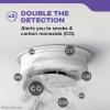 imageKidde Smoke and Carbon Monoxide Detector AA BatteryPowered WireFree Interconnect Voice Alerts LED Status Light 85 dB Alarm 5inches 30CUDRVRF