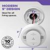imageKidde Smoke and Carbon Monoxide Detector Hardwired with AA Battery Backup WireFree Interconnect Voice Alerts LED Status Light 85 dB Alarm 5inches 30CUARVRF
