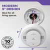image:imageKidde Smoke Detector AA BatteryPowered WireFree Interconnect Voice Alerts LED Status Light 85 dB Alarm 5inches 20SDRVRFHardwired with AA Battery Backup